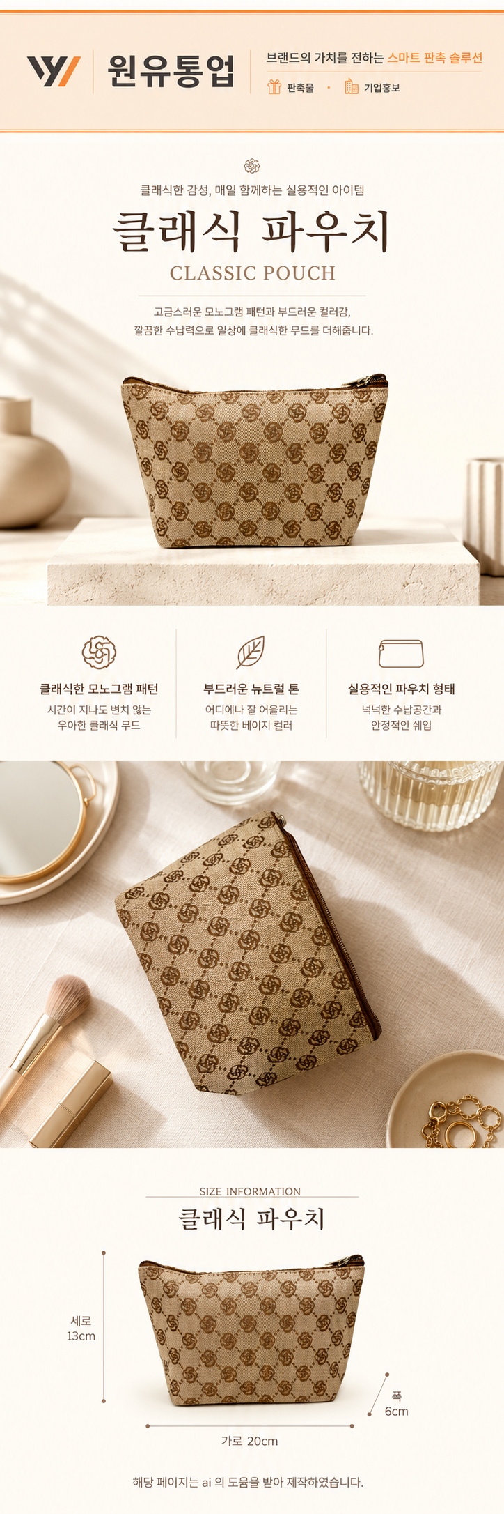 클래식 파우치 상세이미지