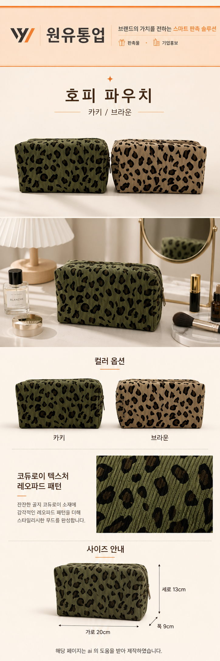 호피 파우치 상세이미지