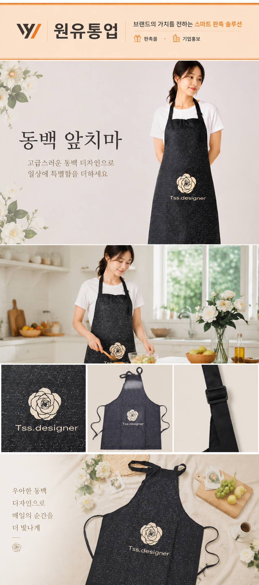 동백 앞치마 상세이미지
