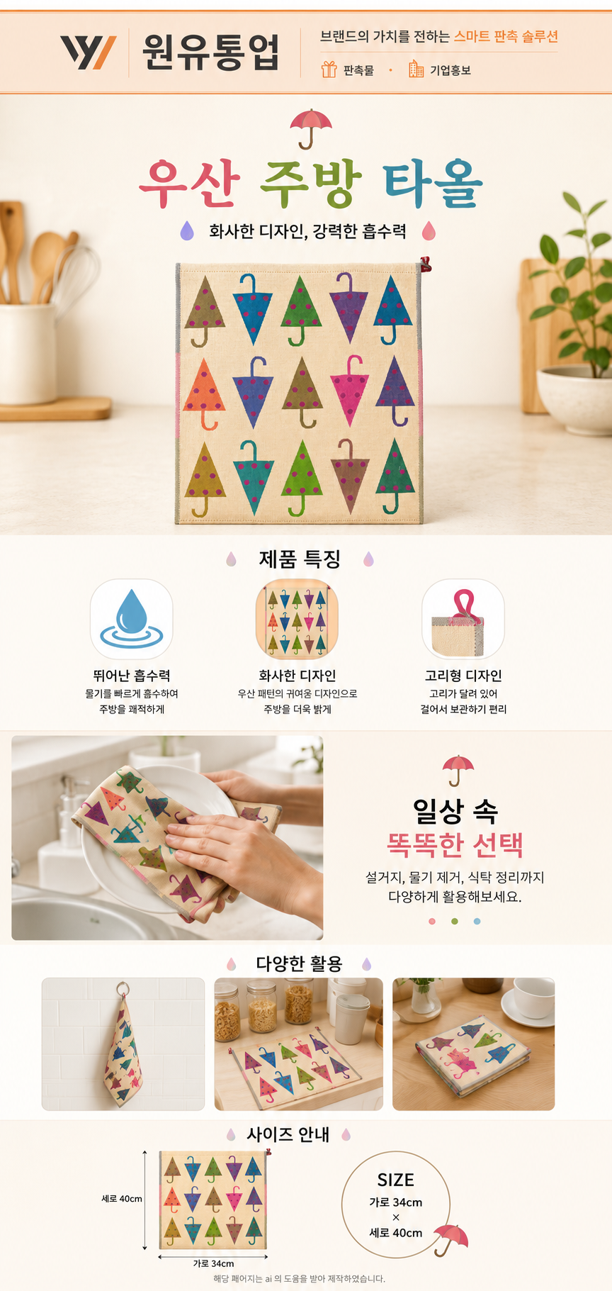 우산 주방 타올 상세이미지