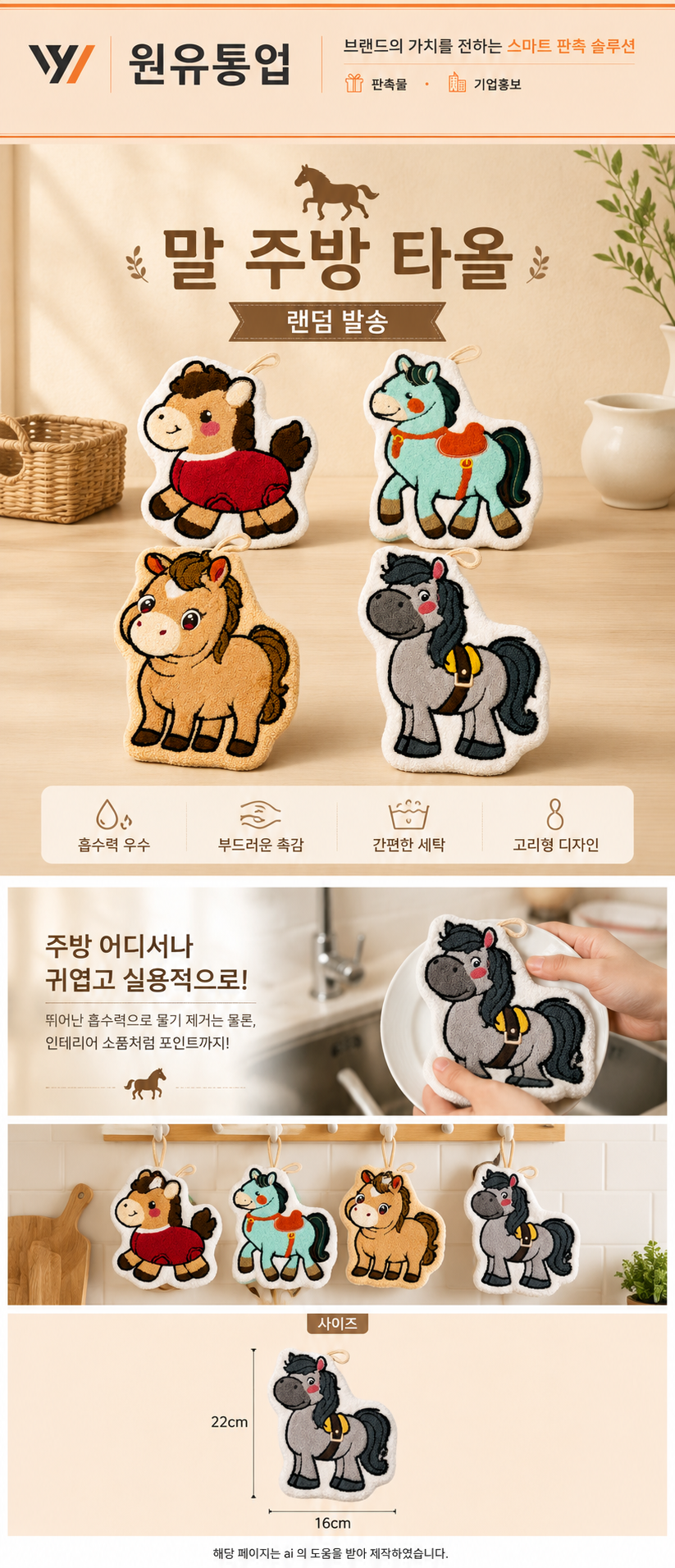 말 주방 타올 상세이미지