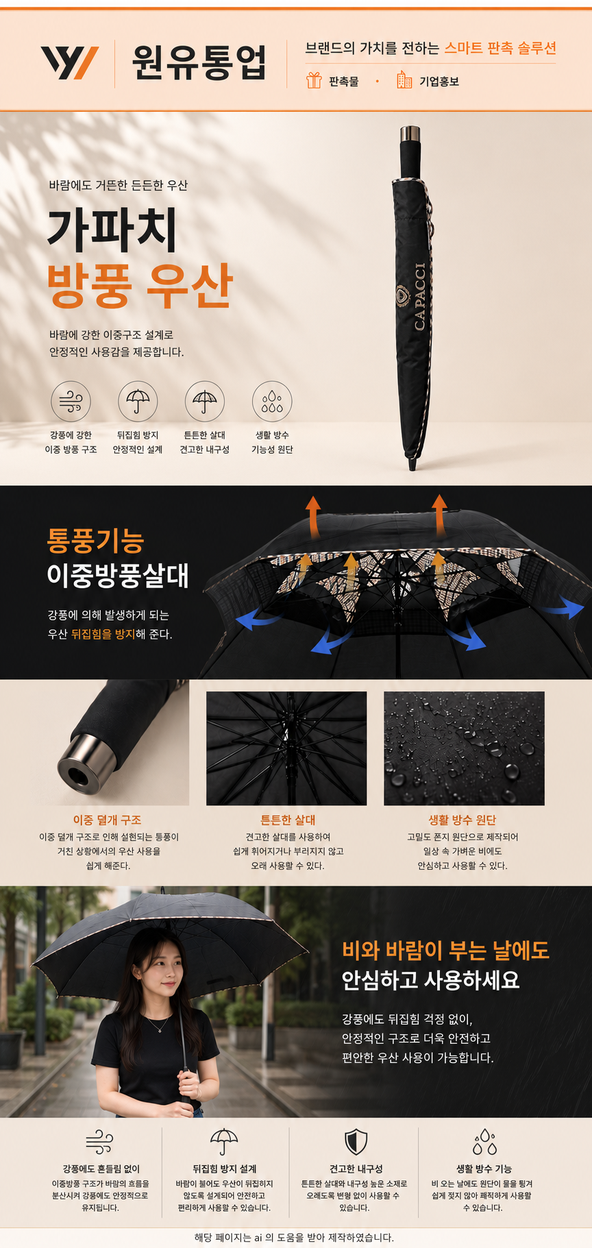 가파치 방풍 우산 상세이미지