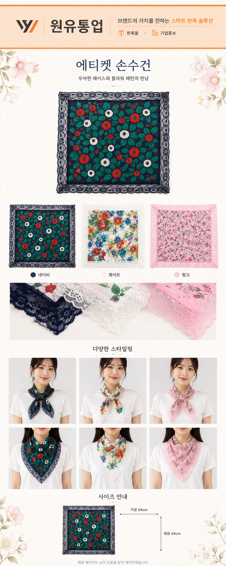 에티켓 손수건 상세이미지