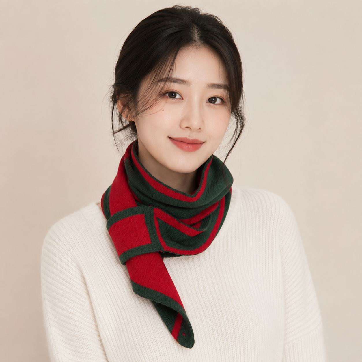 투톤 니트 머플러